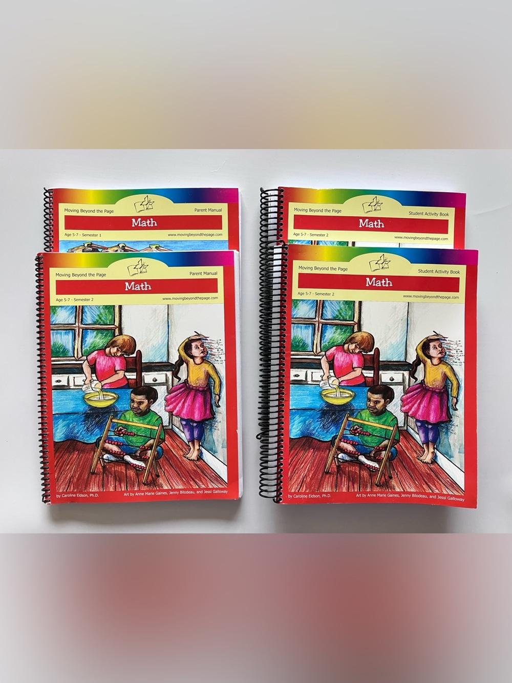 Moving Beyond the Page Math Set Ages 5–7 Semester 1 & 2 Parent + Student Books
